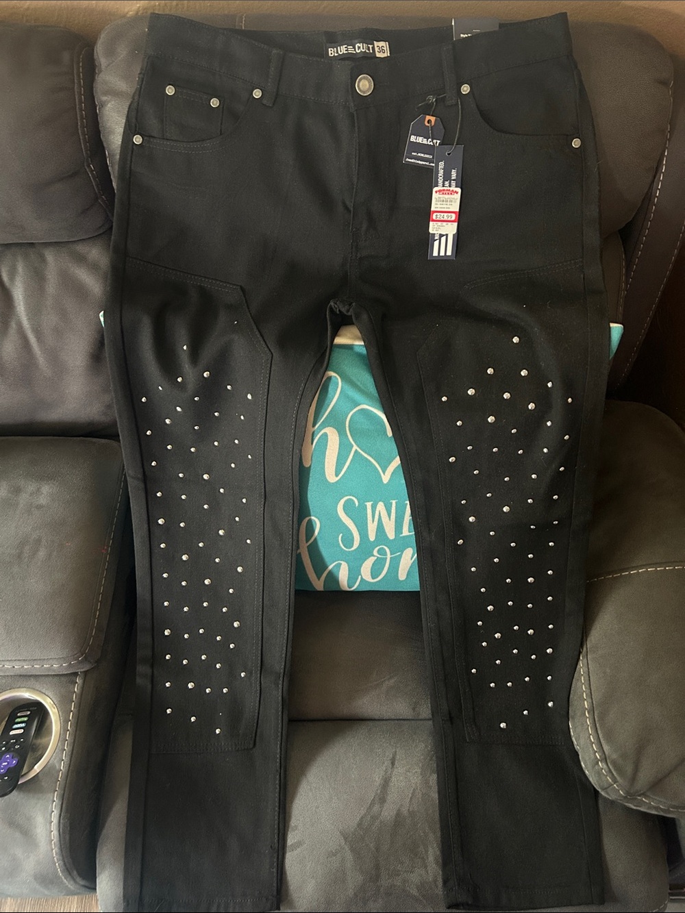 Women’s Black Studded Skinny Jeans